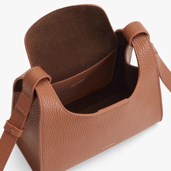 Cuyana Mini Double Loop Brown Leather Shoulder Bag - Picture 8 of 8